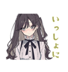 ボクっ娘リボン女子のデート誘い（個別スタンプ：1）