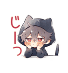 すねちゃう黒猫耳パーカーくん（個別スタンプ：11）