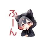 すねちゃう黒猫耳パーカーくん（個別スタンプ：14）