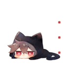 すねちゃう黒猫耳パーカーくん（個別スタンプ：25）
