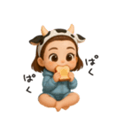 ヘアバンドボブの可愛い女の子。（個別スタンプ：2）