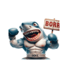 爆萌サメボクサー登場,（個別スタンプ：1）