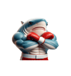 爆萌サメボクサー登場,（個別スタンプ：9）
