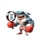 爆萌サメボクサー登場,（個別スタンプ：13）