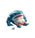 爆萌サメボクサー登場,（個別スタンプ：16）