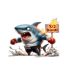 爆萌サメボクサー登場,（個別スタンプ：20）