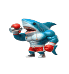 爆萌サメボクサー登場,（個別スタンプ：23）