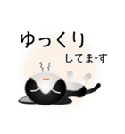 色々な猫16-1 短毛-立ち耳-黒白（個別スタンプ：18）