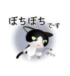 色々な猫16-1 短毛-立ち耳-黒白（個別スタンプ：20）