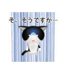 色々な猫16-1 短毛-立ち耳-黒白（個別スタンプ：36）