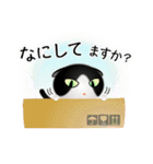 色々な猫16-2 短毛-垂れ耳-黒白（個別スタンプ：8）