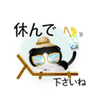 色々な猫16-2 短毛-垂れ耳-黒白（個別スタンプ：13）