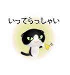 色々な猫16-2 短毛-垂れ耳-黒白（個別スタンプ：15）