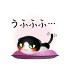 色々な猫16-2 短毛-垂れ耳-黒白（個別スタンプ：25）