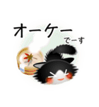 色々な猫16-3 長毛-立ち耳-黒白（個別スタンプ：28）