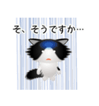 色々な猫16-3 長毛-立ち耳-黒白（個別スタンプ：36）