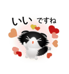 色々な猫16-4 長毛-垂れ耳-黒白（個別スタンプ：24）