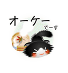 色々な猫16-4 長毛-垂れ耳-黒白（個別スタンプ：28）