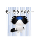 色々な猫16-4 長毛-垂れ耳-黒白（個別スタンプ：36）