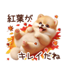 3D ポメラニアンの秋（個別スタンプ：12）