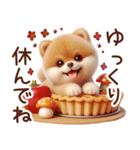 3D ポメラニアンの秋（個別スタンプ：17）
