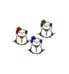 動く★雪だるまスタンプ5【超ちいさい】（個別スタンプ：14）