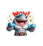 ボクシングサメの日常メルトダウンショー,（個別スタンプ：3）