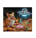 コーギーとUFO（個別スタンプ：18）