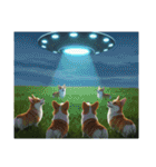 コーギーとUFO（個別スタンプ：19）