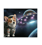 コーギーとUFO（個別スタンプ：25）