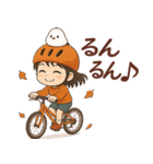 女の子と小鳥 秋がいっぱい♪（個別スタンプ：4）