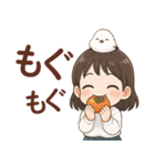 女の子と小鳥 秋がいっぱい♪（個別スタンプ：20）