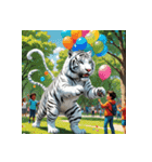 ホワイトタイガーの新日常12（個別スタンプ：5）