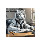 ホワイトタイガーの新日常12（個別スタンプ：24）