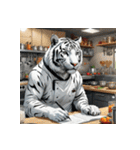 ホワイトタイガーの新日常12（個別スタンプ：33）