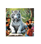 ホワイトタイガーの新日常12（個別スタンプ：37）