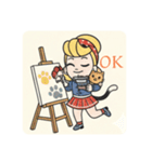 まるまるのアメリカフレンドとねこちゃん1（個別スタンプ：2）