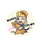 まるまるのアメリカフレンドとねこちゃん1（個別スタンプ：5）