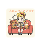 まるまるのアメリカフレンドとねこちゃん1（個別スタンプ：26）