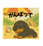 ミニチュアダックス キャンプにお邪魔した（個別スタンプ：6）