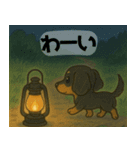 ミニチュアダックス キャンプにお邪魔した（個別スタンプ：10）