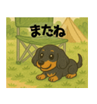 ミニチュアダックス キャンプにお邪魔した（個別スタンプ：12）