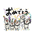 【秋】豆パンダ : 大人丁寧（個別スタンプ：40）