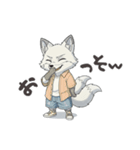 ニヒルな白キツネ 返事求ム（個別スタンプ：11）