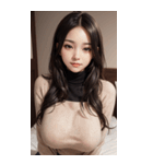 超優雅なセーターの女の子の写真（個別スタンプ：2）