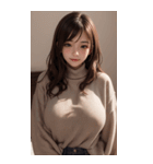 超優雅なセーターの女の子の写真（個別スタンプ：4）