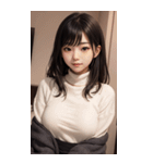 超優雅なセーターの女の子の写真（個別スタンプ：8）