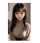 超優雅なセーターの女の子の写真（個別スタンプ：9）