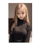 超優雅なセーターの女の子の写真（個別スタンプ：12）