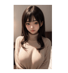 超優雅なセーターの女の子の写真（個別スタンプ：14）